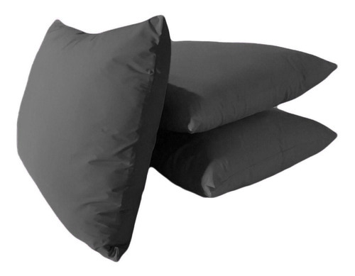 Kit 3 Almofadas Encosto Para Sofá 80x60cm Cinza