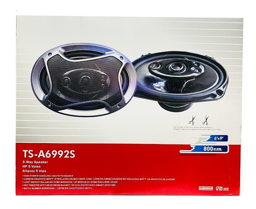 Imagen 2 de 6 de Kit 2 Parlantes Auto 6x9 Ovalados 800w Coaxial 5 Vías Hifi