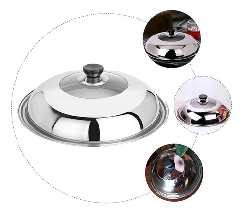 Tapa Universal Para Ollas Y Sartenes Yardwe, De Acero Ino...