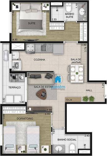 Imagem 23 de 30 de Ap2172 - Condomínio Aquarela Bela Vista Apartamento Com 2 Dormitórios À Venda, 54 M² Por R$ 357.334 - Ap2172