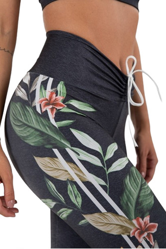Calza Legging Con Cordones Estampado Digital (bloom Stripes)