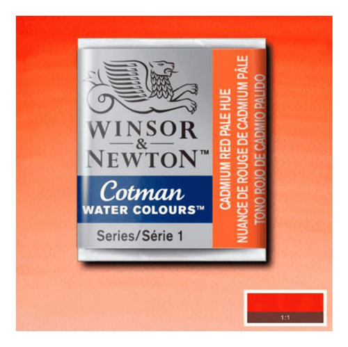 Acuarela Cotman Winsor & Newton Color Rojo Cadmio Palido