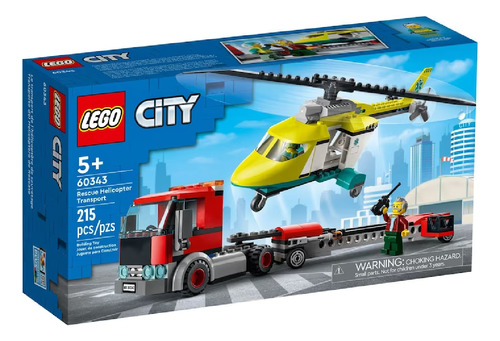 Lego City Transporte En Helicóptero De Rescate - Mosca