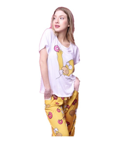 Pijama Largo De Los Simpsons Para Mujer  