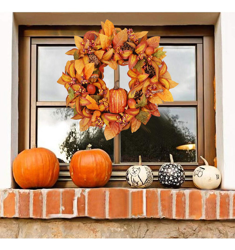 Corona De Otoño Con Calabazas Corona De Calabaza De Otoño De