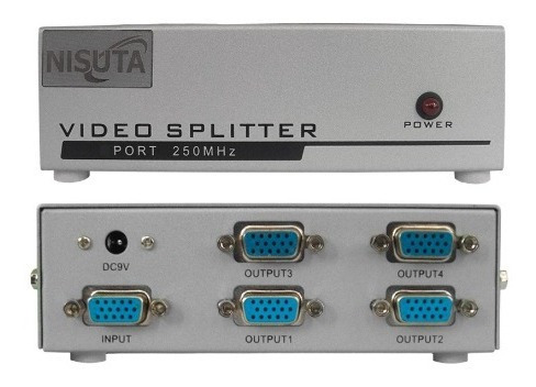Imagen 2 de 2 de Splitter Vga De 4 Puertos 250 Mhz Nsvsvg4 Nisuta