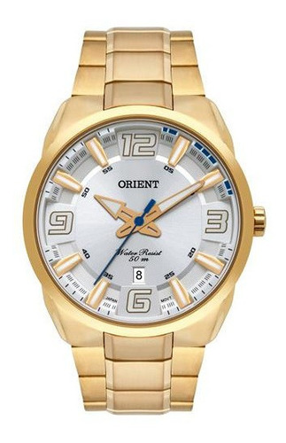 Relógio Orient Masculino Mgss1178 S2kx Dourado Analogico Cor do fundo Prata