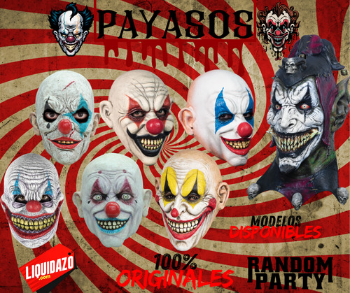 Mascara Payaso Open Ears Pelo Verde Halloween Terror