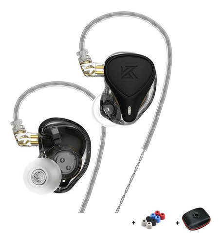 Auriculares electrostáticos Kz Zex Pro sin micrófono y funda, color negro