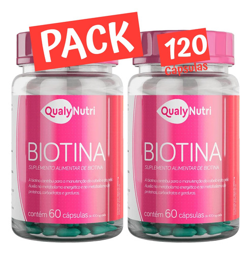  Biotina - Crecimiento De Cabello Uñas Piel Pack 120 Cápsula