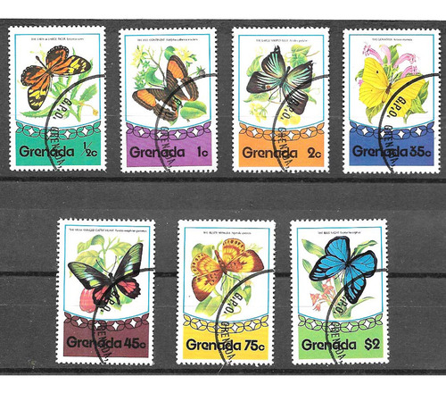 Grenada Mariposas Serie Completa De 7 Unidades