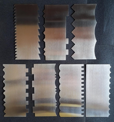 Imagem 2 de 9 de Kit Espátulas De Bolo 7 Uni 14 Modelos Diferentes Em Inox