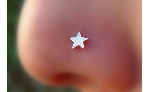 Placa en forma de estrella plateada de acero quirúrgico Nostril L