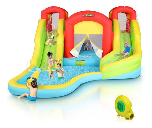 Parque Inflable Gigante Tobogan Acuatico Doble Gran W