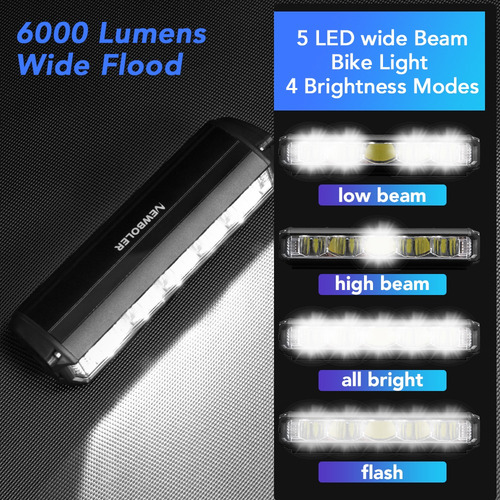 6000 Lúmenes 10000mah Ipx5 Luz Para Bicicleta Con 2 Soporte
