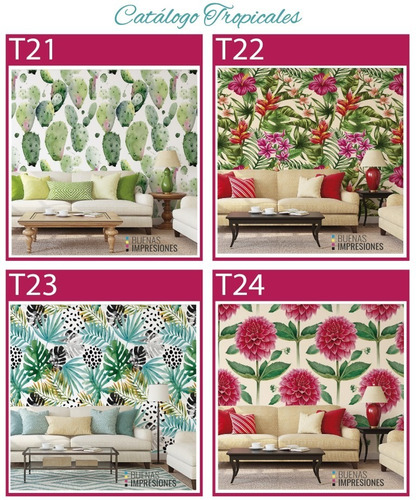 Imagen 10 de 10 de Vinilos Decorativos Pared Empapelado Tropical Piedra Madera