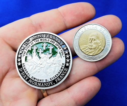 Imagen 6 de 8 de Moneda Militar, Conmemorativa Del Día D, 6 Junio 1944