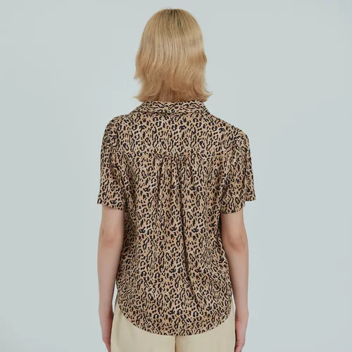 Blusa Mujer Ostu M/c Café Viscosa 40120902-78123