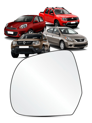 Lente Espelho Retrovisor March Duster Oroch Versa Com Base