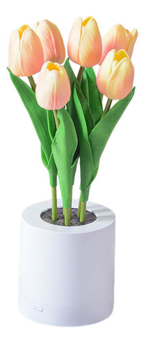 Night Light Flor Artificial Con Puerto Usb Centros De Mesa