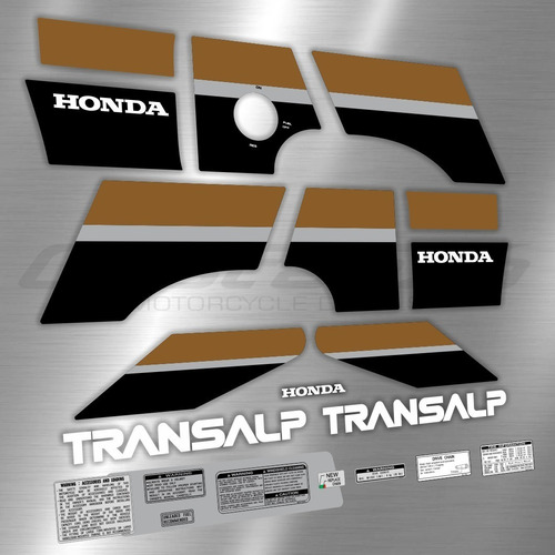 Calcos Honda Transalp Xl 600v Año 89/90 Completo Moto Gris