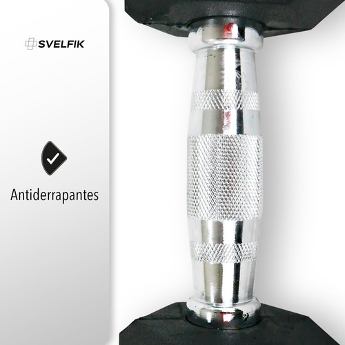 Imagen 3 de 5 de Kit Set Par De Mancuernas Pesas Hexagonales 10 Lb 5 Kg Ms