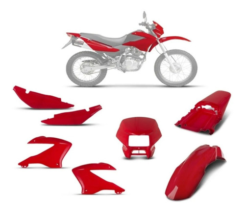 Kit Plasticos Honda Xr 125l Rojo S/calcos Opcional Sportbay