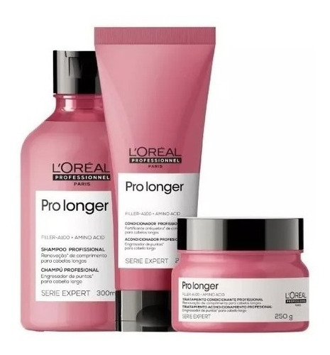 Kit Loreal Pro Longer Sh 300ml + Cond 200ml + Masc 250gr