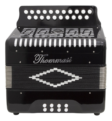 Acordeon 8 Baixos 21 Botões Ta 821bs Preto Thommasi Com Case