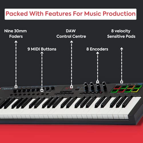Controlador Midi Nektar Impact Lx49+, 49 Teclas Multicolor