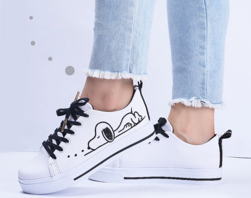 Zapatos Tenis De Snoopy Para Chicas Mujeres Jovenes De Moda | Mercado Libre