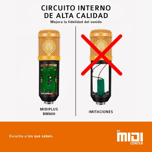 Imagen 6 de 8 de Kit Micrófono Condenser Cardioide Midiplus Bm800 Streaming
