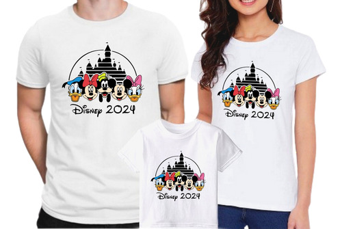 Kit Camiseta Viagem Disney Camisa Babylook Infantil 4 Pçs M3