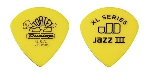 Dunlop 498p.73 Tortex Jazz Iii Xl, Yellow.73mm, 12 / Paquete