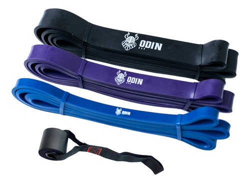 Kit Super Band 3 Intensidades Com Âncora De Porta Odin Fit