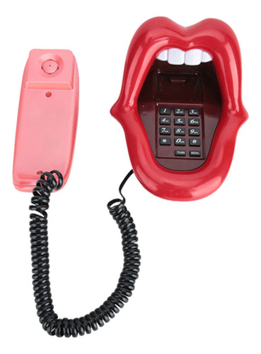 Teléfono Con Diseño De Lengua Grande Ar-5056 Color Rojo