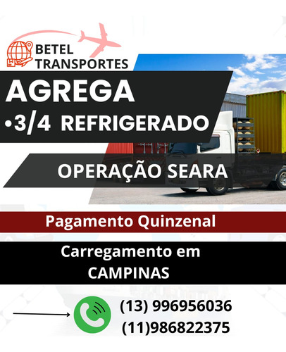 Estamos Agregando Veículos Refrigerados.