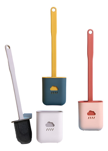 Cepillo De Inodoro Flexible De Silicona Mango Largo