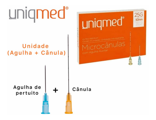 Microcânulas Com Agulha Auxiliar 25g X 50mm Cx Com 12 Pares