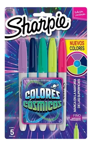 Rotuladores permanentes Sharpie de punta ultrafina, 12 unidades, colores  cósmicos