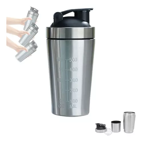 Lotvic Shaker de Acero Inoxidable, Proteína Shaker con Bola Acero Inoxidable,  600+200ML Botella Batidora de Proteínas, Coctelera de Proteína de Acero  Inoxidable para Formación Fitness (Plata) : : Salud y cuidado  personal