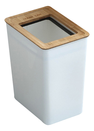 Bote De Basura De Cocina Con Tapa De Bambú