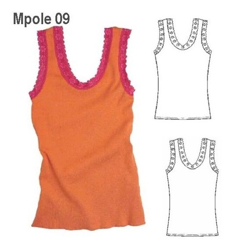 ( Moldes De Ropa)  Remera Musculosa Mujer 0909