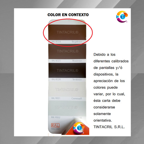 Pintura Poliuretánica Ral 8024 X 3.6 Lts. Beige Marrón Brillante