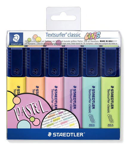 Marca Texto 06 Cores Staedtler Pastel