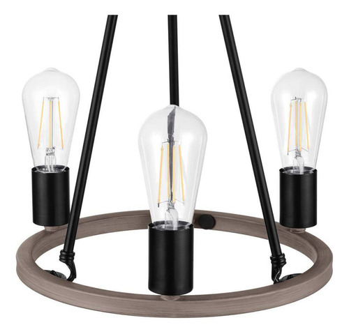 Lampara De Techo Moderna Vintage Candelabro Con 8 Luces Estructura Negro