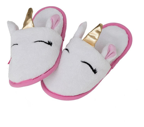 Pantuflas Baño Unicornio Suaves Microfibra Talla 4/5 Tesso