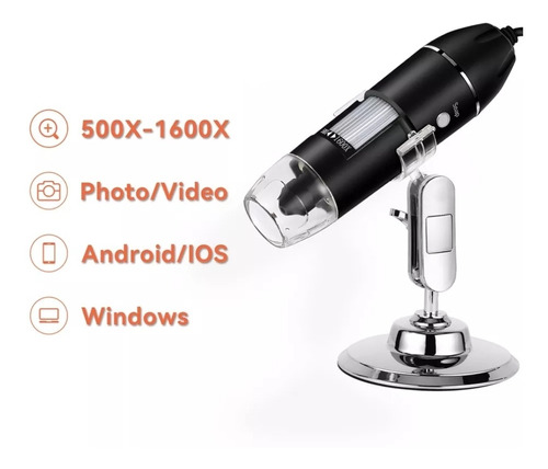 Microscopio Digital Electrónico Portátil 3 En 1 Usb 1600x