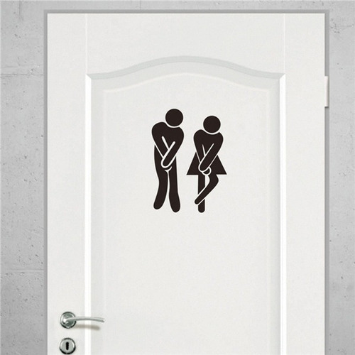 1 Juego Sticker Para Baño , Hombre Y Mujer