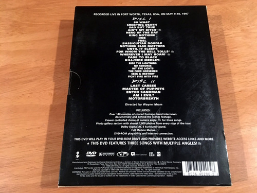 Metallica Cunning Stunts Box Set 2 Dvd Live Usa 1997 (Usado)